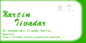 martin tivadar business card